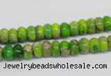 CDE87 15.5 inches 5*8mm rondelle dyed sea sediment jasper beads