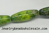 CDE89 15.5 inches 12*30mm rice dyed sea sediment jasper beads