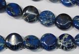 CDE906 15.5 inches 12mm flat round dyed sea sediment jasper beads