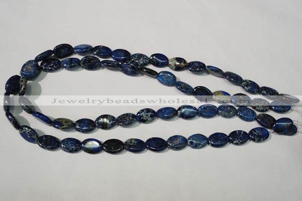 CDE913 15.5 inches 10*14mm oval dyed sea sediment jasper beads