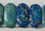 CDE917 15.5 inches 15*30mm oval double drilled dyed sea sediment jasper beads