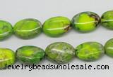 CDE92 15.5 inches 10*14mm oval dyed sea sediment jasper beads