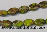 CDE939 15.5 inches 8*12mm oval dyed sea sediment jasper beads