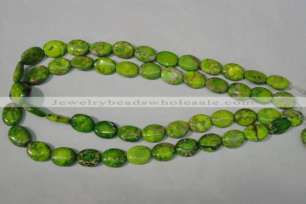 CDE940 15.5 inches 12*16mm oval dyed sea sediment jasper beads