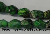 CDE963 15.5 inches 10*14mm faceted nuggets dyed sea sediment jasper beads