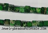 CDE969 15.5 inches 6*6mm cube dyed sea sediment jasper beads