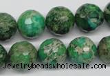 CDE98 15.5 inches 14mm faceted round dyed sea sediment jasper beads