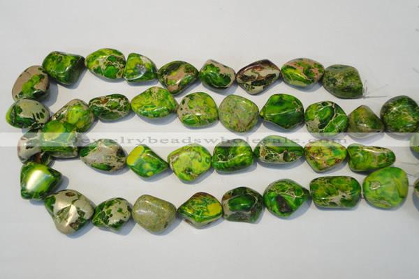 CDI154 15.5 inches 15*20mm nugget dyed imperial jasper beads