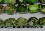 CDI155 15.5 inches 10*12mm faceted nugget dyed imperial jasper beads