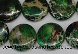 CDI174 15.5 inches 20mm flat round dyed imperial jasper beads