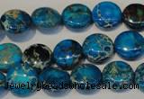 CDI305 15.5 inches 12mm flat round dyed imperial jasper beads