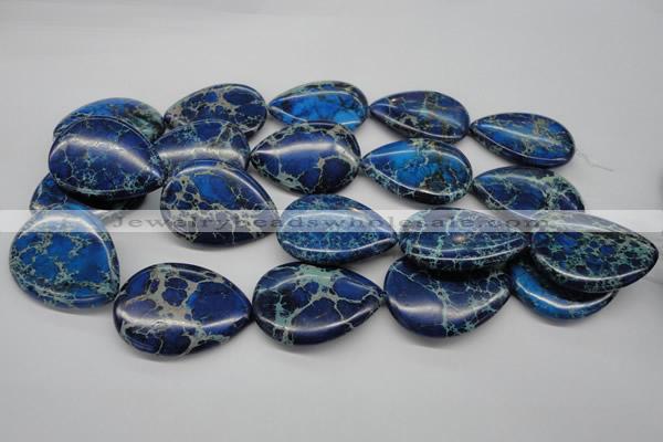 CDI327 15.5 inches 30*40mm flat teardrop dyed imperial jasper beads