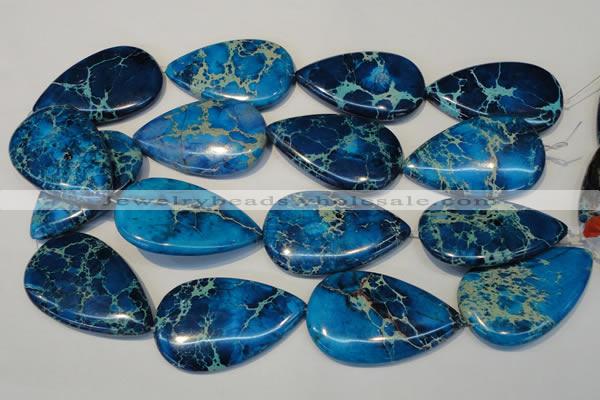 CDI328 15.5 inches 30*50mm flat teardrop dyed imperial jasper beads