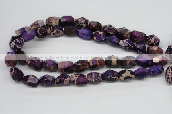 CDI38 16 inches 14*18mm faceted nuggets dyed imperial jasper beads