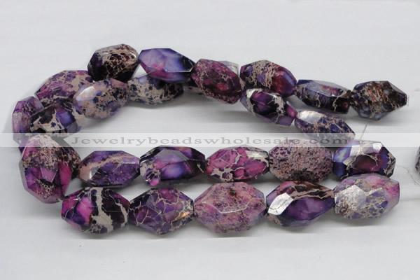 CDI41 16 inches 25*35mm faceted nuggets dyed imperial jasper beads