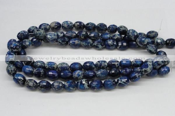 CDI49 16 inches 12*15mm faceted egg-shaped dyed imperial jasper beads