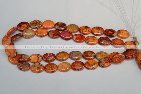 CDI532 15.5 inches 15*20mm oval dyed imperial jasper beads