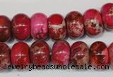 CDI588 15.5 inches 9*14mm rondelle dyed imperial jasper beads