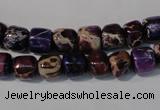 CDI705 15.5 inches 6*8mm nuggets dyed imperial jasper beads