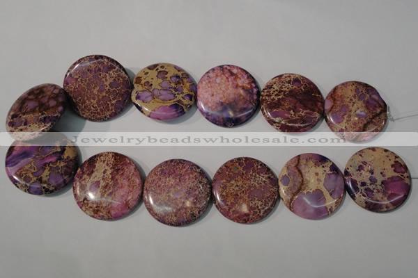 CDI708 15.5 inches 35mm flat round dyed imperial jasper beads