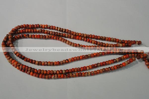 CDI731 15.5 inches 4*6mm rondelle dyed imperial jasper beads