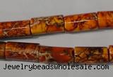 CDI738 15.5 inches 8*16mm tube dyed imperial jasper beads