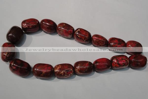 CDI771 15.5 inches 18*25mm nuggets dyed imperial jasper beads