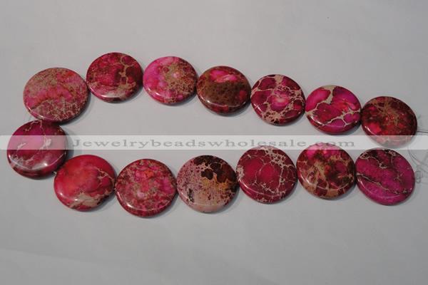 CDI788 15.5 inches 30mm flat round dyed imperial jasper beads