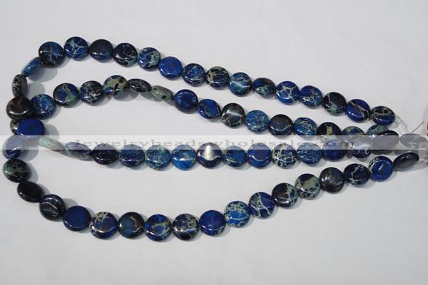 CDI906 15.5 inches 12mm flat round dyed imperial jasper beads