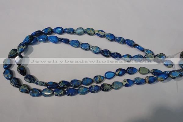 CDI915 15.5 inches 9*13mm flat teardrop dyed imperial jasper beads