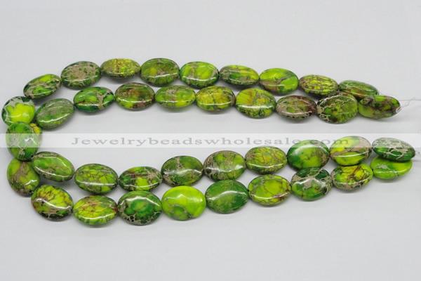 CDI93 16 inches 15*20mm oval dyed imperial jasper beads wholesale