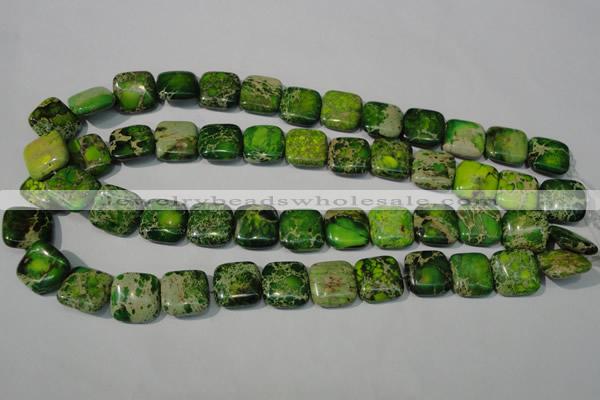 CDI945 15.5 inches 16*16mm square dyed imperial jasper beads