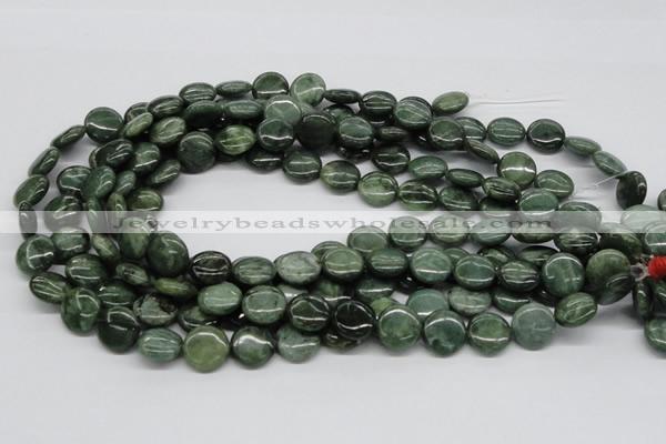 CDJ09 15.5 inches 14mm flat round Canadian jade beads wholesale