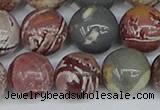 CDJ405 15.5 inches 14mm round sonoran dendritic jasper beads