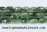 CDJ412 15.5 inches 8*14 - 9*14mm faceted freeform Canadian jade beads