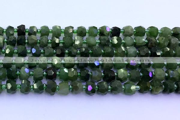 CDJ415 15 inches 5*7mm-6*8mm faceted nuggets Canadian jade beads