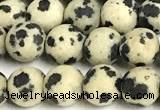 CDM106 15 inches 6mm round matte dalmatian jasper beads