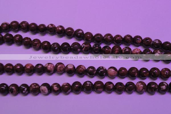 CDM52 15 inches 8mm round strawberry dalmatian jasper beads