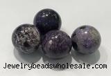 CDN1012 25mm round charoite decorations wholesale