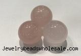 CDN1030 30mm round rose quartz decorations wholesale