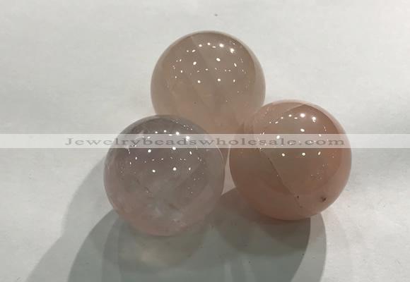 CDN1032 30mm round rose quartz decorations wholesale