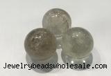 CDN1033 30mm round smoky quartz decorations wholesale