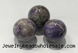 CDN1036 30mm round charoite decorations wholesale