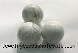 CDN1045 30mm round white howlite decorations wholesale