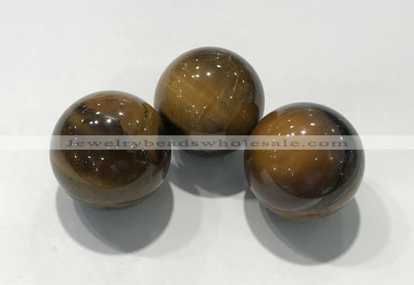 CDN1050 30mm round yellow tiger eye decorations wholesale