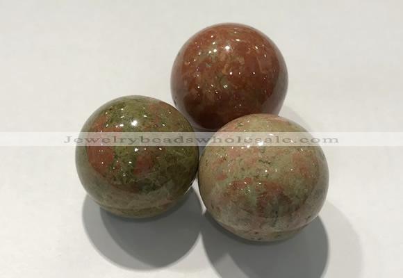 CDN1065 30mm round unakite decorations wholesale