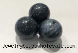 CDN1069 30mm round blue dumortierite decorations wholesale