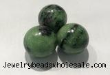 CDN1081 30mm round ruby zoisite decorations wholesale