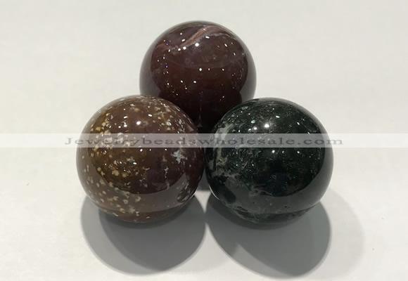 CDN1091 30mm round Indian agate decorations wholesale