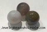 CDN1094 30mm round grey agate decorations wholesale